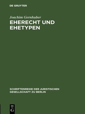cover image of Eherecht und Ehetypen